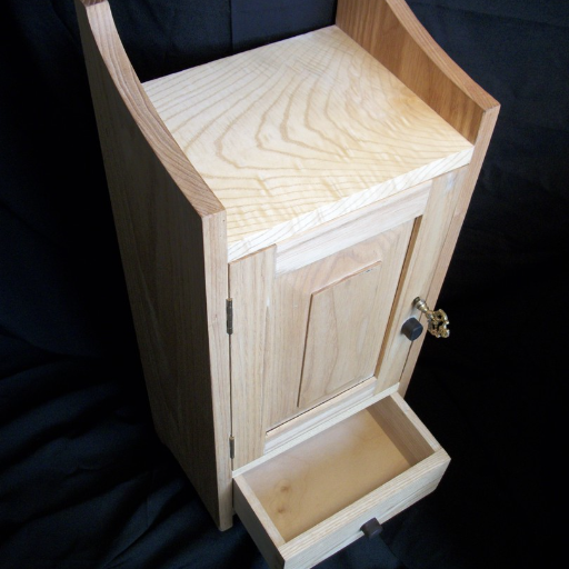 Handmade ash bathroom cabinet by Wood Cave