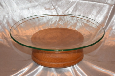 Elm and glass large fruit bowl by Wood Cave