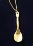 Hand made solid silver christening spoon pendant by Wood Cave